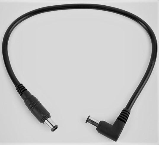 DC EIAJ Cable: Straight to Right Angle, 9in.